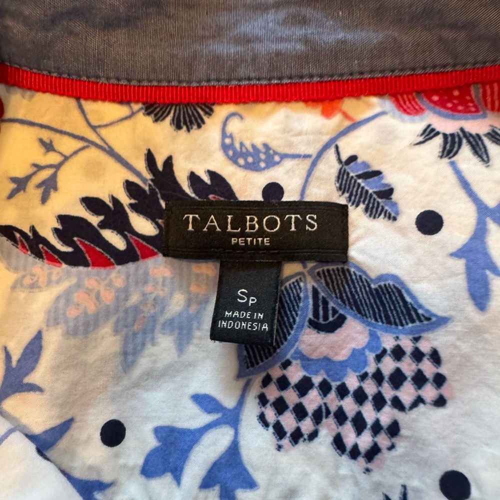 Talbots Floral Button Shirt - Picture 5 of 6
